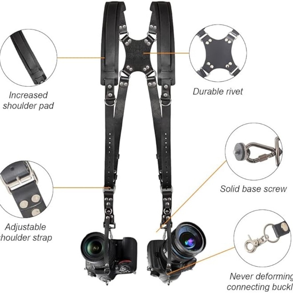 Black Leather Camera Harness